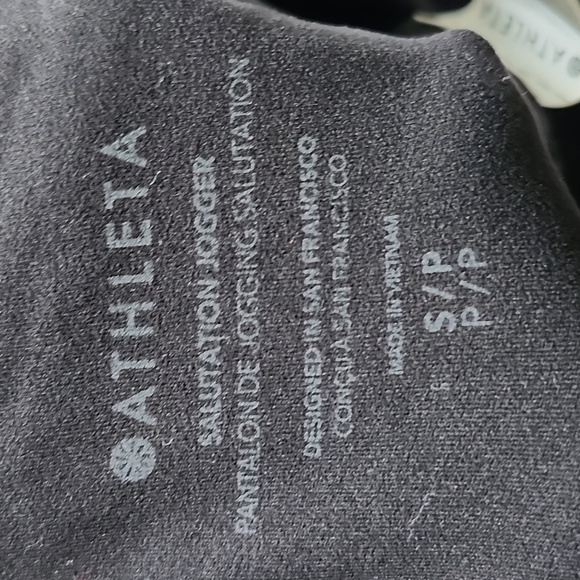 Athleta Black Salutation High Rise Jogger Powervita Black SzSP - Picture 4 of 9